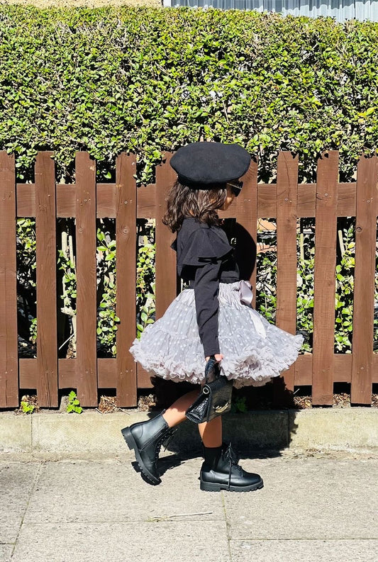 Spódniczka LaVashka - Grafit srebrny groszek