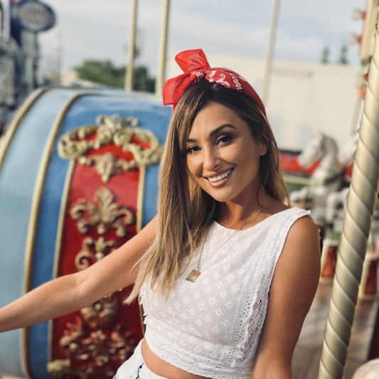 GlamRock Bandana czerwona szeroka - opaska