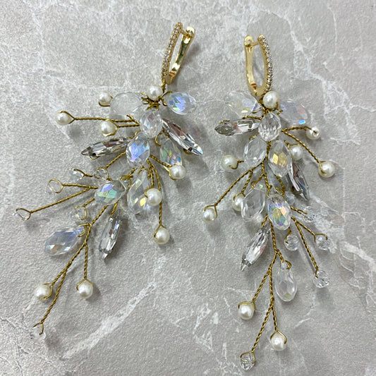 Cindy Crystal gold - Kolczyki