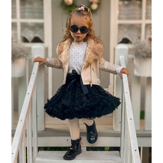 Spódniczka LaVashka - Czarna perła - czarny groszek