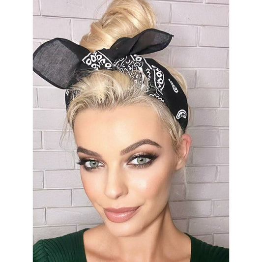 GlamRock Bandana czarna szeroka - opaska - LaVashka.com