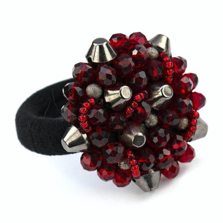 GlamRock Cleo II Deep red małe ćwieki - gumka duża - LaVashka.com