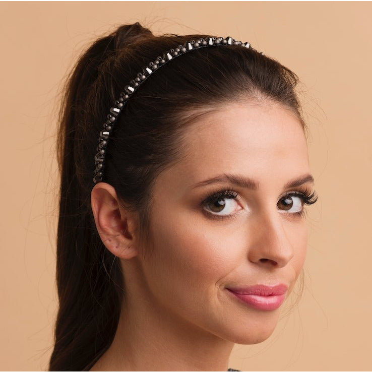 GlamRock Zoe Silver moon II małe ćwieki - opaska - LaVashka.com