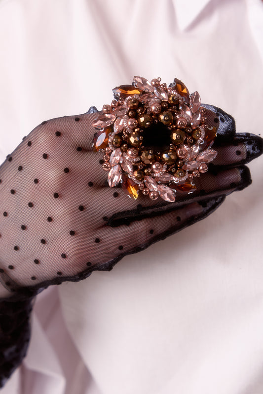Azzura Rose Bronze - Broszka