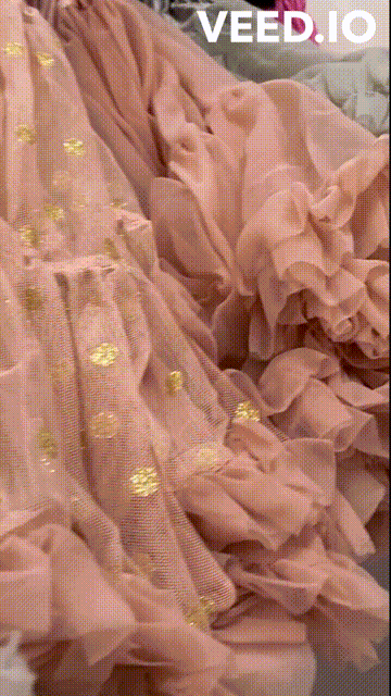 Spódniczka LaVashka - Pudrowy róż - złoty groszek