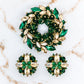 Zestaw Azzura Emerald - Broszka & Kolczyki